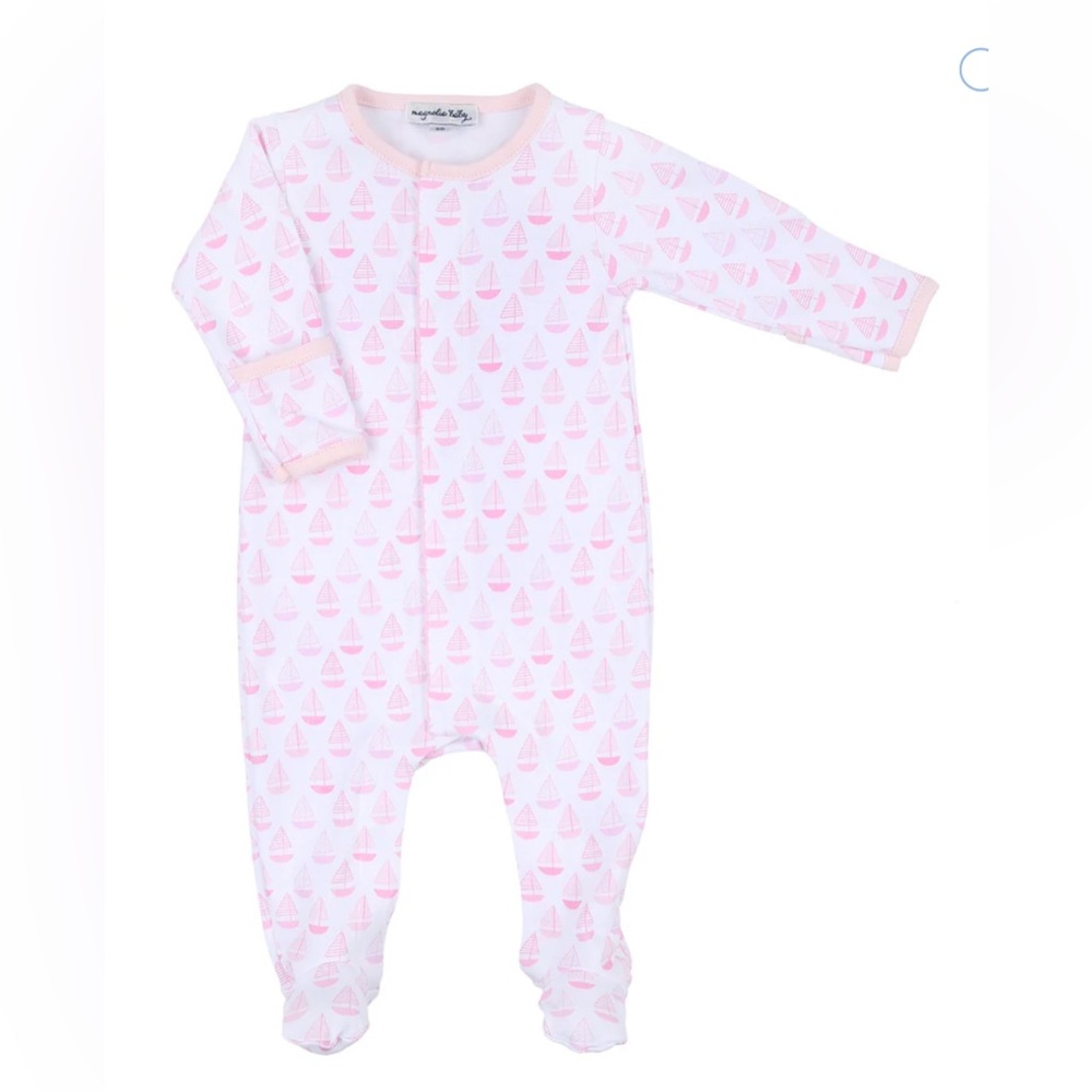 Magnolia Baby Sweet Sailing Printed Footie 6M- Pink